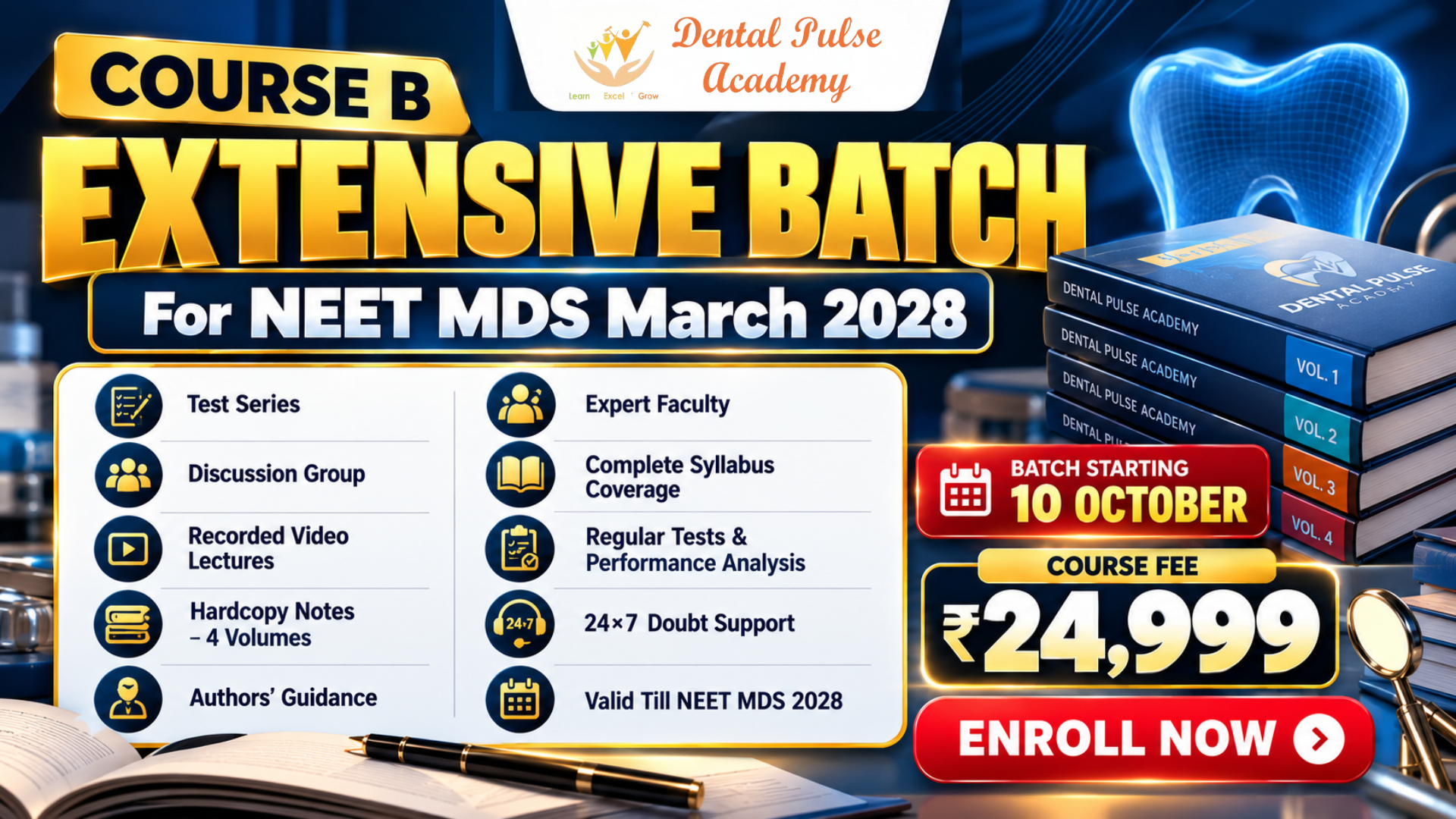 Extensive Batch for NEET March 2028 — Course B poster